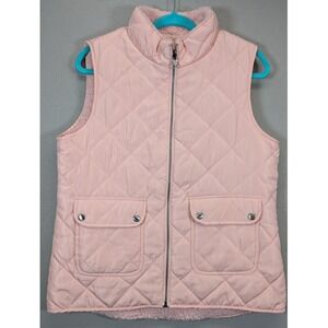 Charlie Paige Pink Quilted Sherpa Reversible Puffer Vest‎ Womens M